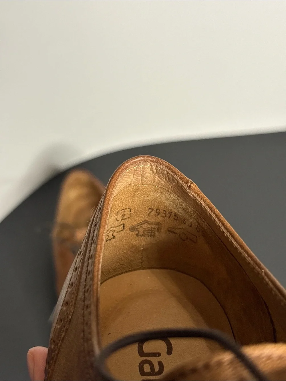 Gabor Tan Brown Kids Lace-Up Wingtip Dress Shoes